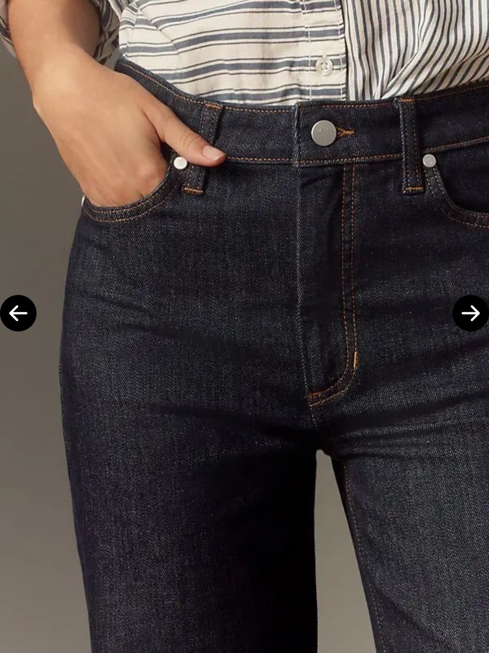 Pilcro X Anthropologie High Rise Cuffed Jeans Dark Wash Straight Wide Leg - Picture 7 of 16